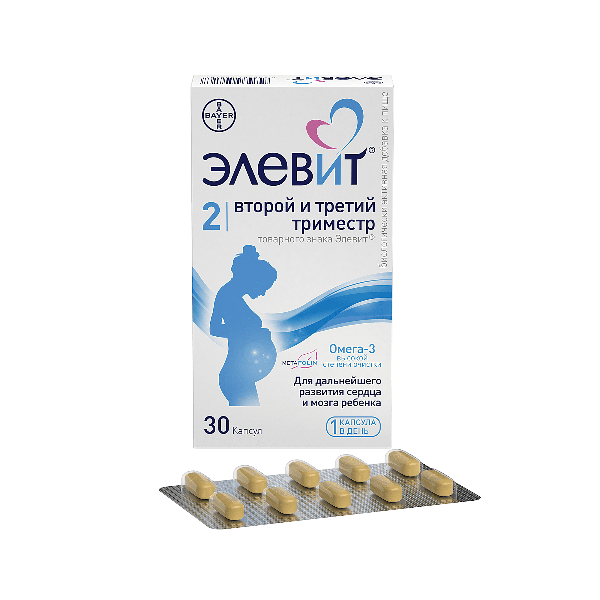 ЭЛЕВИТ ВТОРОЙ И ТРЕТИЙ ТРИМЕСТР капсулы N30