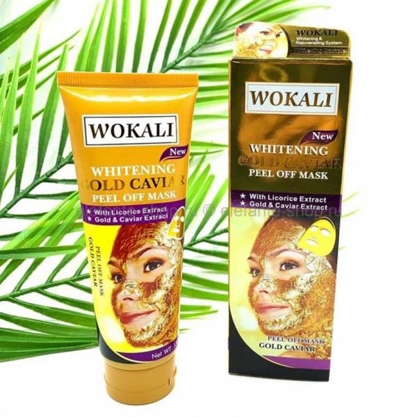 Золотая маска для лица Wokali Whitening Gold Caviar