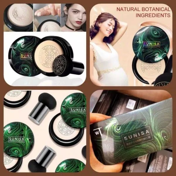 SUNISA Водостойкий тональный кушон для лица, крем суниса