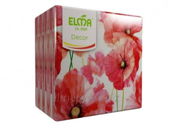 Salfetkalar Elma 33x33 Dekor (234-01), atirgul 25 dona