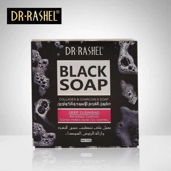 Qora sovun "Kollagen va ko'mir" Dr. Rashel, 100 gr