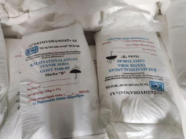 Кальцинированная сода марки Б/Soda kulining B navi kimyo sanoatida sintetik yuvish vositalari