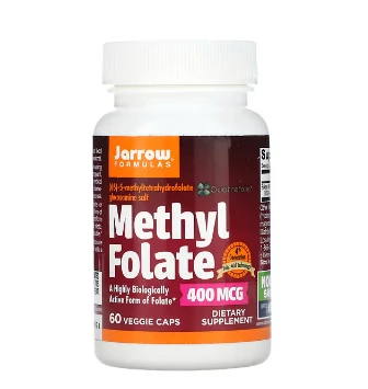 Метилфолат Jarrow Formulas, 400 мкг, 60 растительных капсул