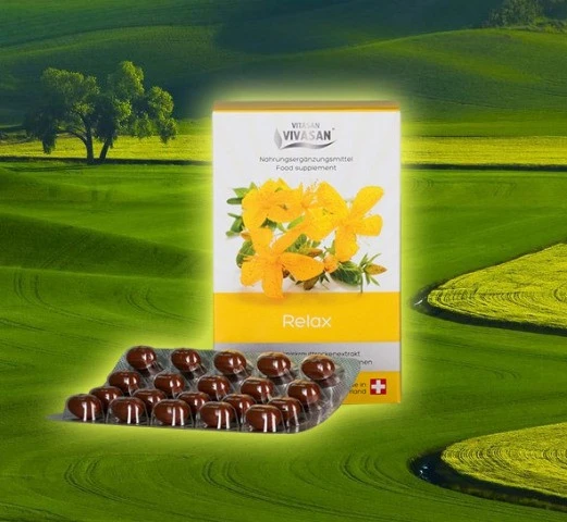 Релакс с экстрактом зверобоя в капсулах Vivasan, Швейцария