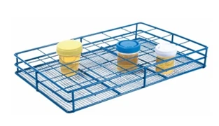 Shtativ dlya konteynerov dlya obrazsov, iz metallicheskoy provoloki, podxodit dlya konteynerov diametrom do 50 mm, 12-mestniy