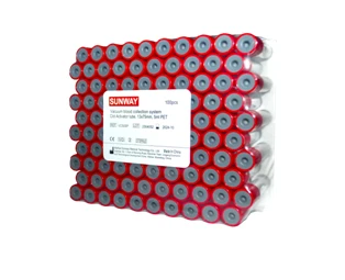 Vakuumli qon olish trubkasi, qizil qopqoq 13x75 mm