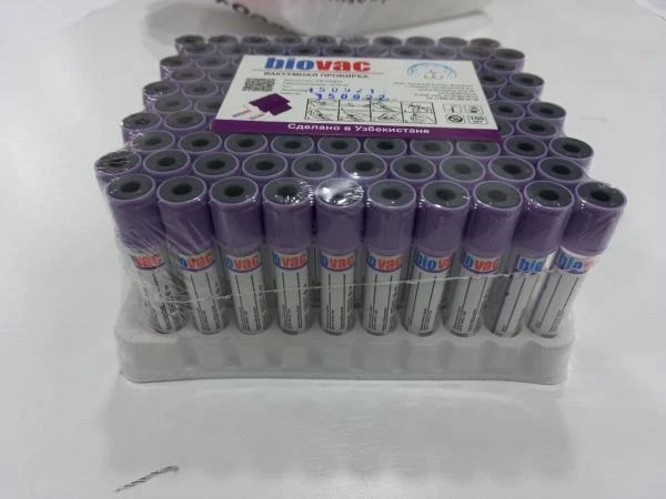 Вакуумные пробирки для гематологических исследований с К3 ЭДТА.