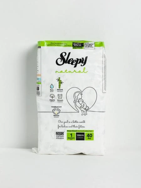 Детские подгузники Sleepy Natural №1, 2-5 kg, 40шт
