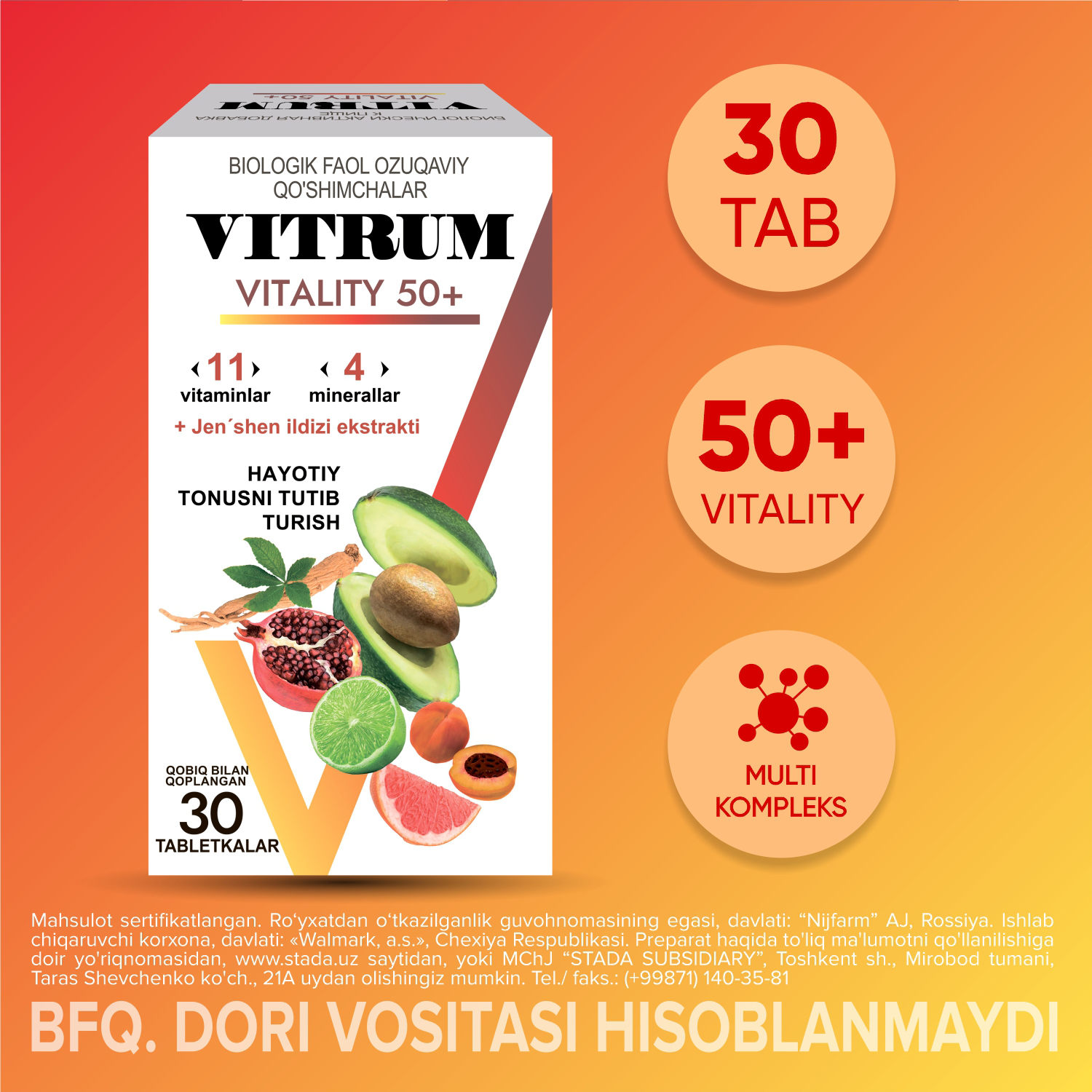 Vitrum Vitality 50+ N30