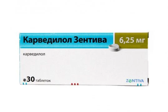 KARVEDILOL ZENTIVA 0,00625 tabletkalari N30