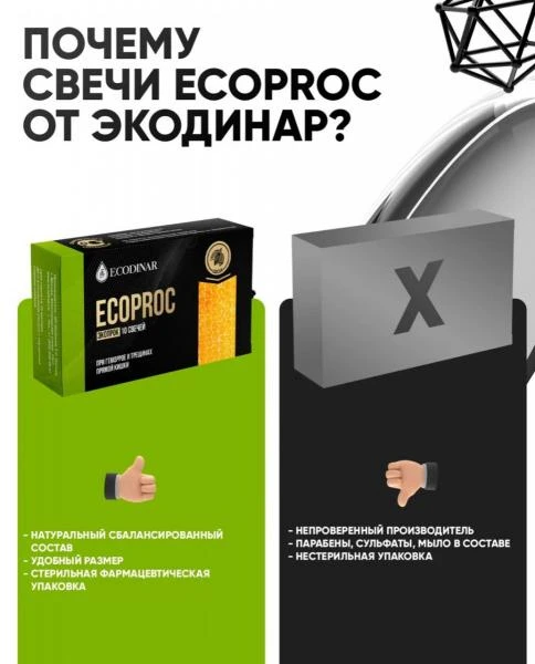 Набор фитосвечей при геморрое и трещинах прямой кишки Экопрок !