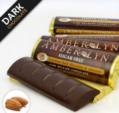 Темный шоколад с миндалем, батончик без сахара