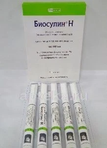 БИОСУЛИН Н суспензия 3мл 100ед/мл N5