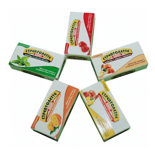 STREPTOLETTE PLYUS ledensi so vkusom klubniki N16