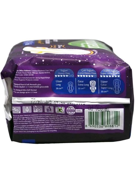 Supernight gigiyena prokladkalari qo'shimcha uzun, 6 dona/paket molplangan