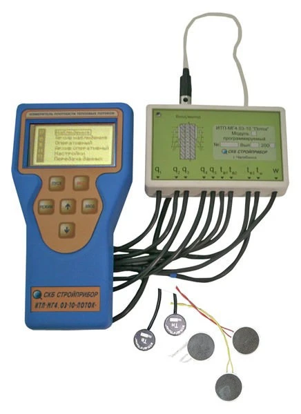 Izmeritel plotnosti teplovix potokov i temperaturi ITP−MG4.03/X(I) “Potok“ (ot 1 do 10 moduley), gde X – obshee kolichestvo izmeritelnix kanalov (izmeriteli teploprovodnosti i plotnosti teplovix potokov