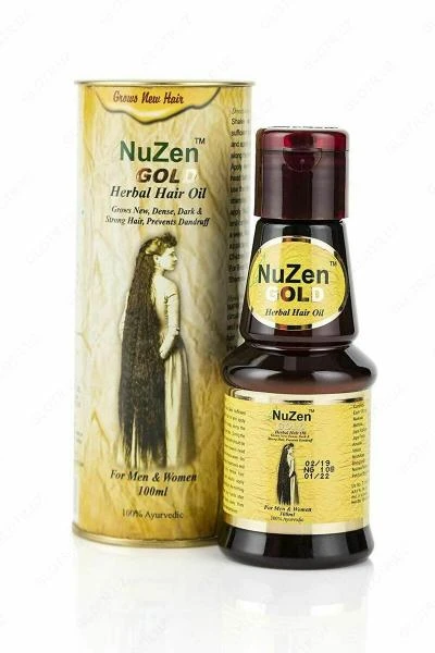 Lechebnoe travyanoe maslo dlya rosta volos, 100ml - "Nuzen Gold"