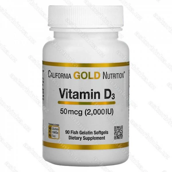 Vitamin DZ, 50 mkg (2000 ME), 90 ta baliq-jelatin kapsulalari