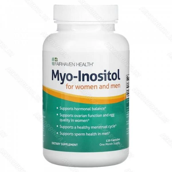Миo-инoзитoл для жeнщин и мужчин 2000 мг, 120 кaпcул