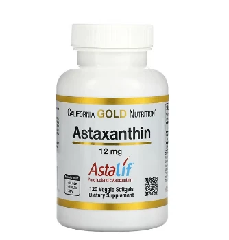 Астаксантин, California Gold Nutrition, AstaLif, 12 мг, 120 растительных мягких таблеток