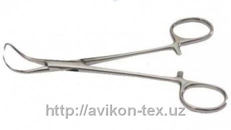 Зажим с кpемальеpой для опеpационного белья