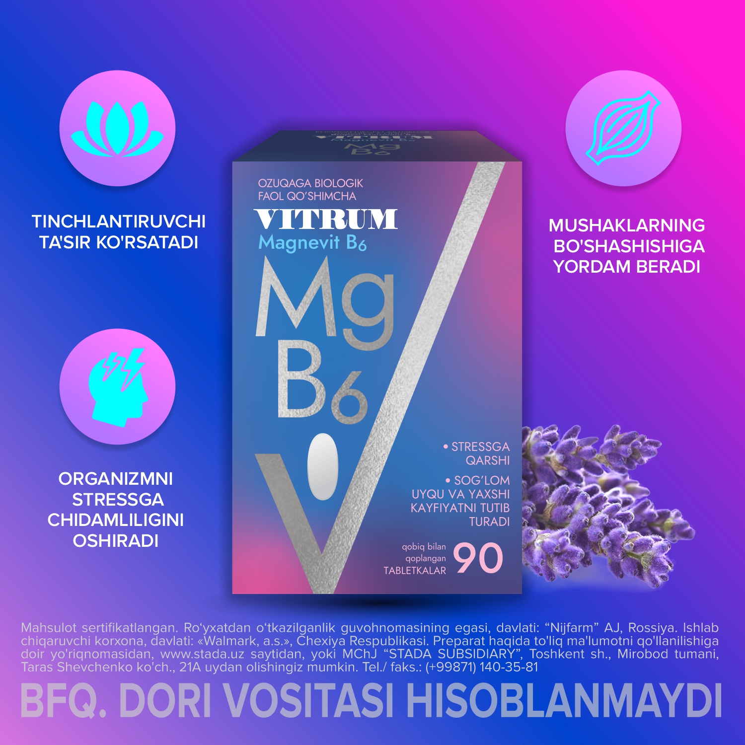 VITRUM MAGNEVIT V6 tabletkalari N90
