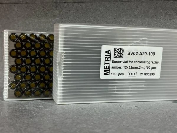 Виала для хроматографии винтовая SV02-A20-100+SC02-P02-100, 12 x 32 мм, 2 мл, с винтовой крышкой