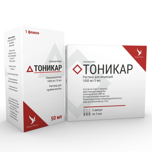 TONIKAR inyeksiya uchun eritma 5ml 1000mg/10ml N5
