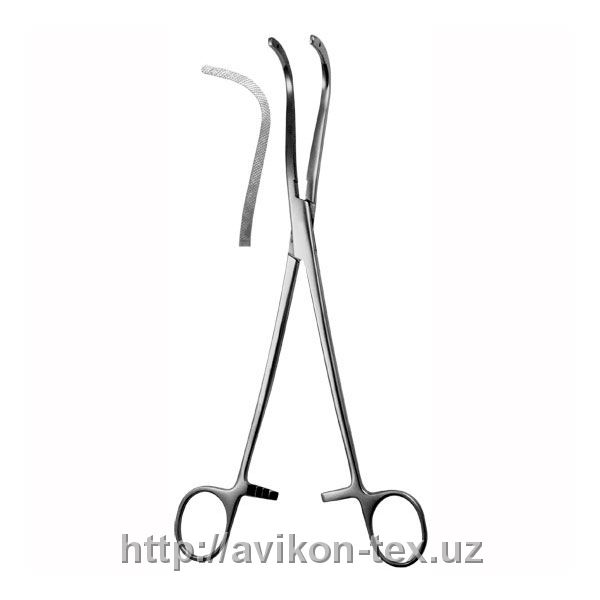 Зажим для почечной ножки изогнутый по радиусу