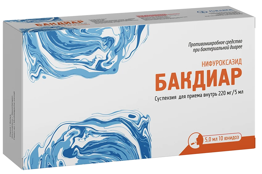 BAKDIAR ichg qabul qilish uchun suspenziya 5 ml 220 mg/5 ml N20
