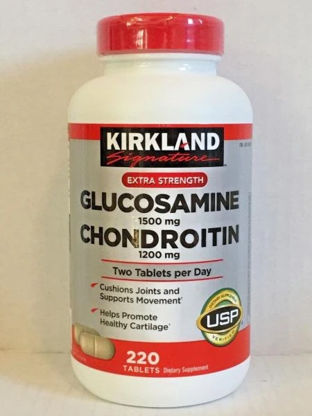 Таблетки Глюкозамина с Хондроитином Kirkland Extra strength Glucosamine+Chondroitin (220 шт.)