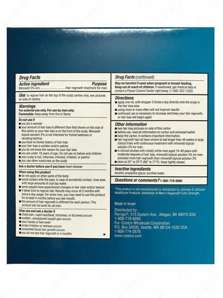 Minoxidil Kirkland 5% - losoni dlya volos i borodi