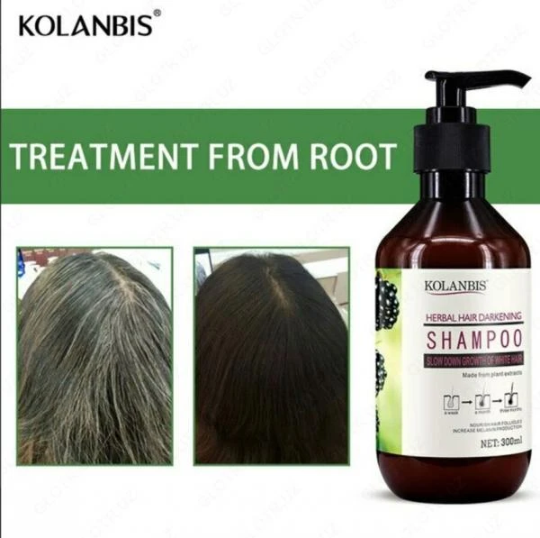 Sochni ildizlardan qoraytiradigan shampun