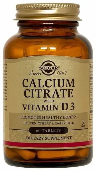 Vitamin D3 bilan Solgar kaltsiy sitrat