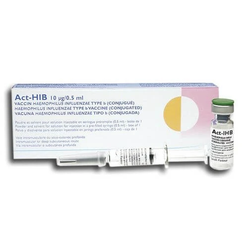 АКТ ХИБ (КОНЬЮГИРОВАННАЯ ВАКЦИНА ПРОТИВ ИНФЕКЦИЙ ВЫЗЫВАЕМЫХ HAEMOPHILUS INFLUENZA ТИПА B) порошок 10мкг/0,5 мл