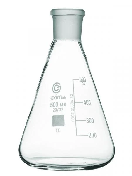 Kolba laboratornaya s deleniem TS (konicheskaya) 500 ml