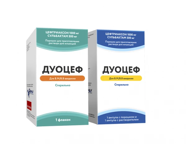 Дуоцеф порошок 1000мг/500mg