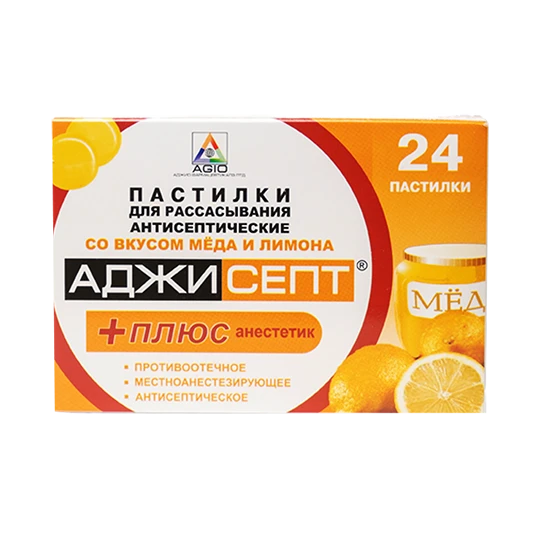 ADJISEPT PLYUS pastilkalar so vkusom meda i limona N24