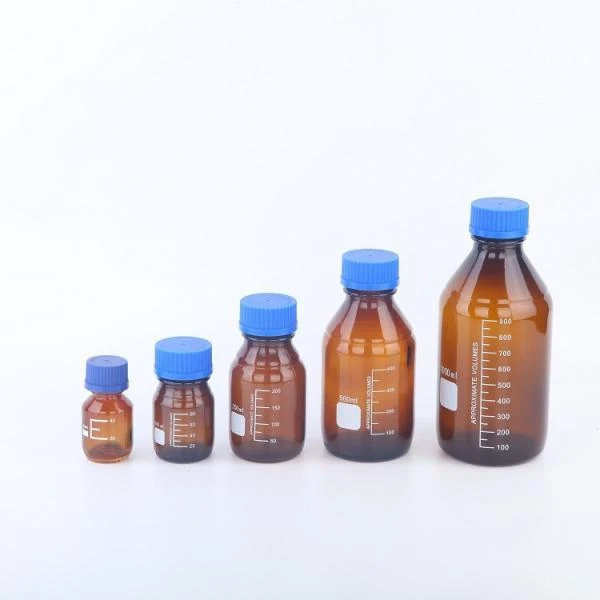 Banka dlya reaktivov 2000 ml, temnoe steklo, vintovaya krishka, so shkaloy