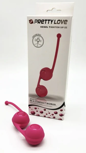 Pretty Love Тренажер Кегеля Шарики вагинальные "PRETTY LOVE Kegel Tighten Up lll", с силиконовой нитью, розовый, 35 мм