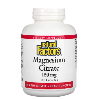 Tabiiy omillar, magniy sitrat, 150 mg, 180 kapsula