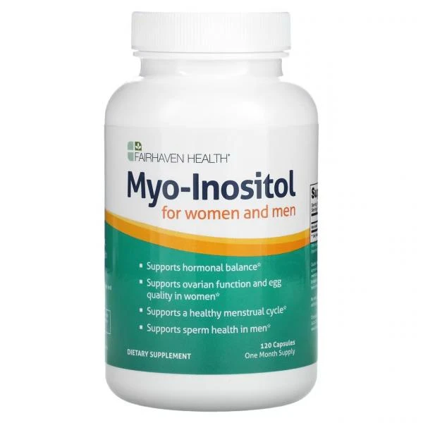 Fairhaven Health, Myo-Inositol, Ayollar va Erkaklar uchun, 120 kapsula