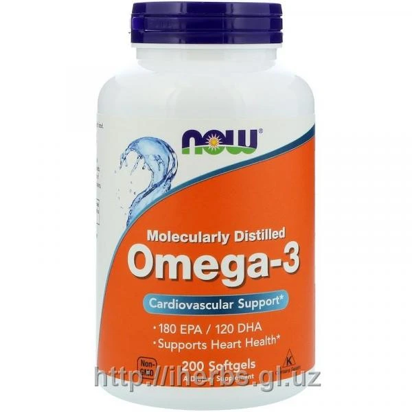 Now Foods, Omega-3, 200 myagkix jelatinovix kapsul