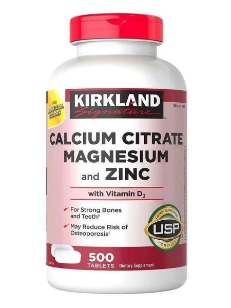 Kaltsiy sitrat, magniy va sink Kirkland Signature Kirkland Calcium citrate magnesium zinc 500 dona