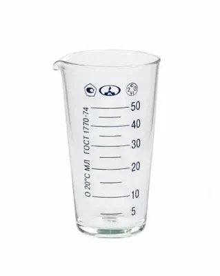 Мензурка мерная стеклянная вместимостью 50 мл
