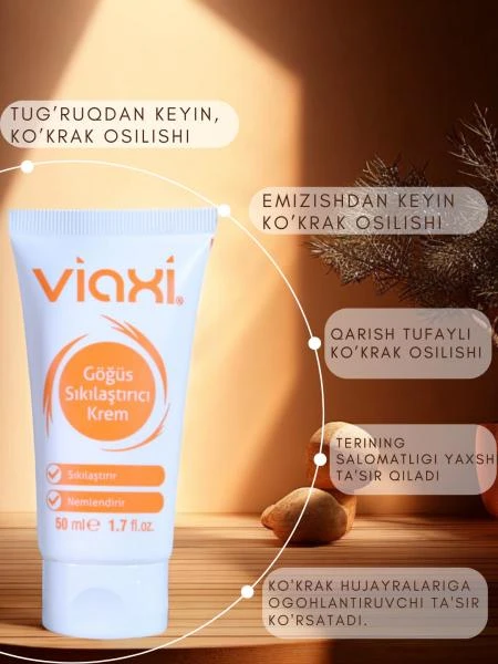 Viaxi ko'krak kattalashtiruvchi,ko'krakni mustahkamlovchi, qarishga qarshi krem,Turkiya