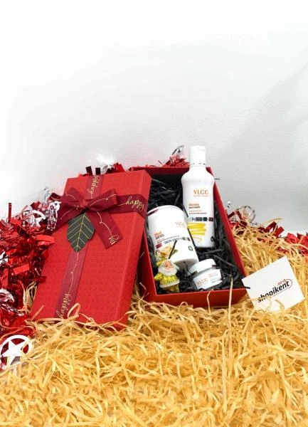 Подарочный набор - молочко для лица, маска для лица, крем для контура глаз, подарочная коробка n0218 SHK Gift