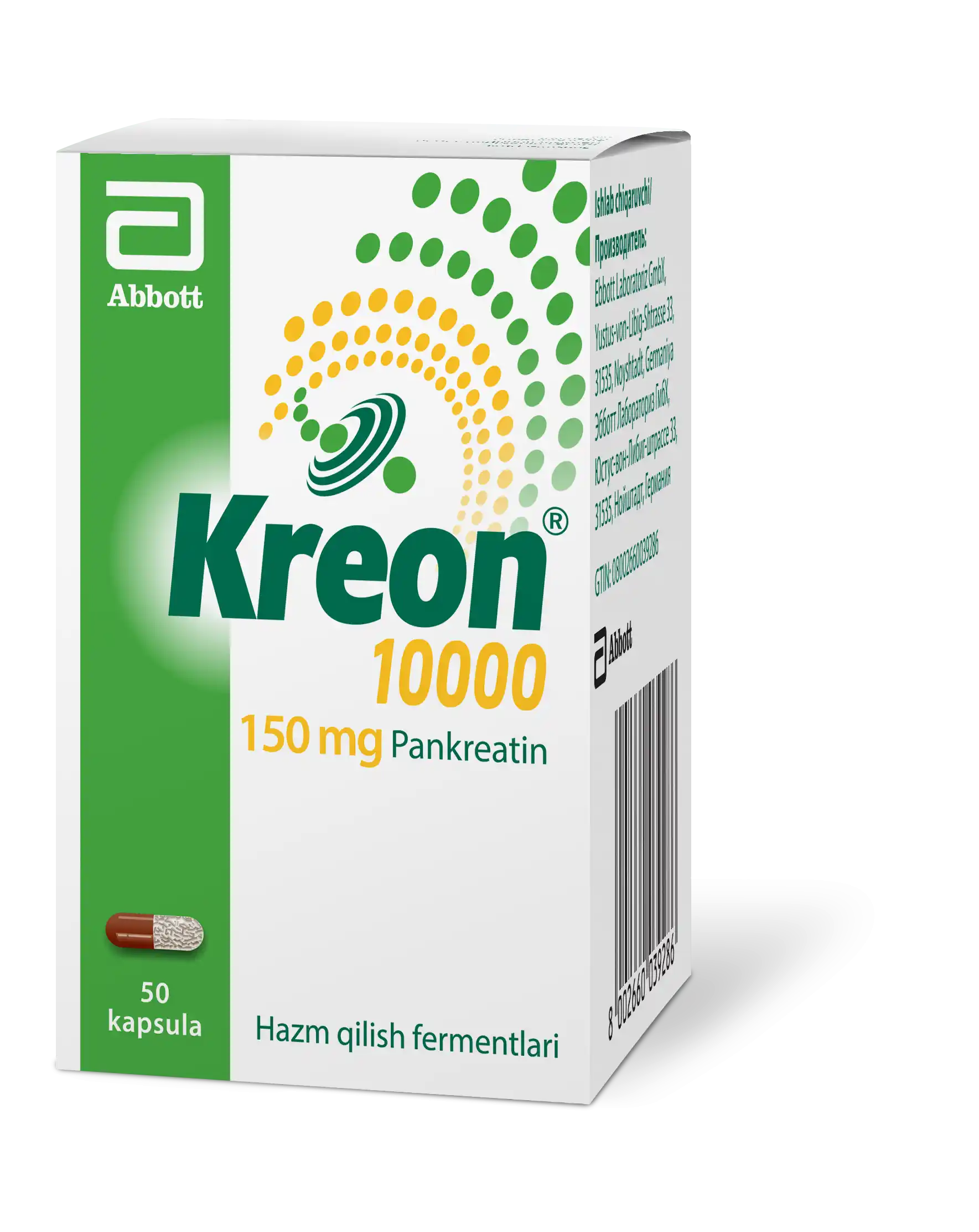 KREON kapsulalar  150mg 10000YeD N50