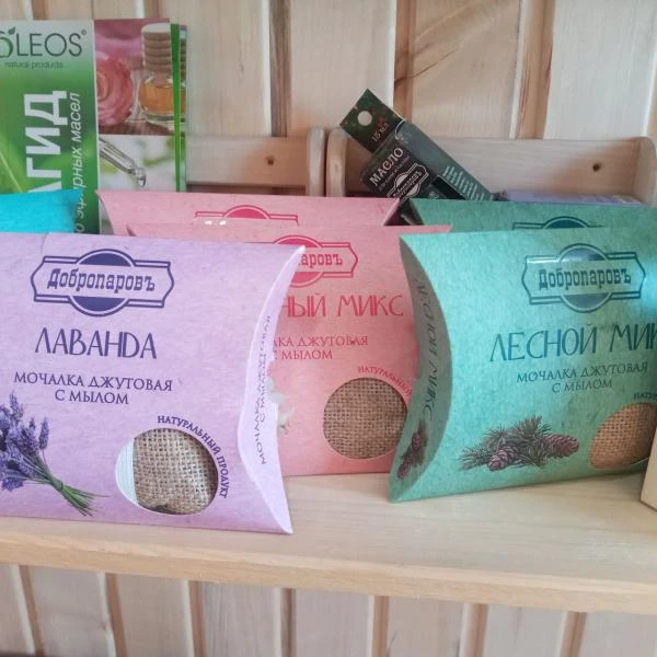 Мочалка джутовая с мылом.