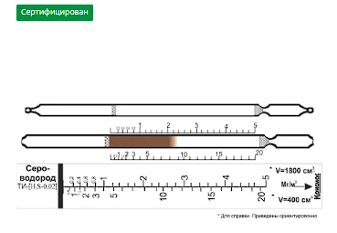 Индикаторная трубка сероводород 0,2-5;0,5-20 (4,5)/0,5-10;10-120 (4,5)/0,5-10;10-200 (4,5)